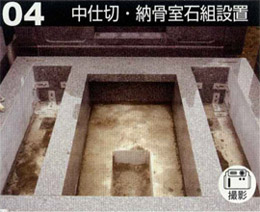 中仕切納骨石組設置